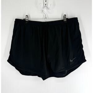 nike Running Division dri fit shorts women xl Black Brief Lined Gym Panel Sides